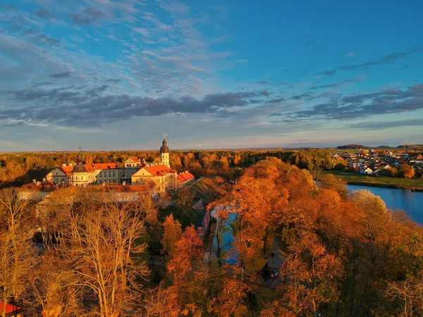 白俄罗斯Nesvizh城堡建筑群的鸟瞰图 — 图库照片