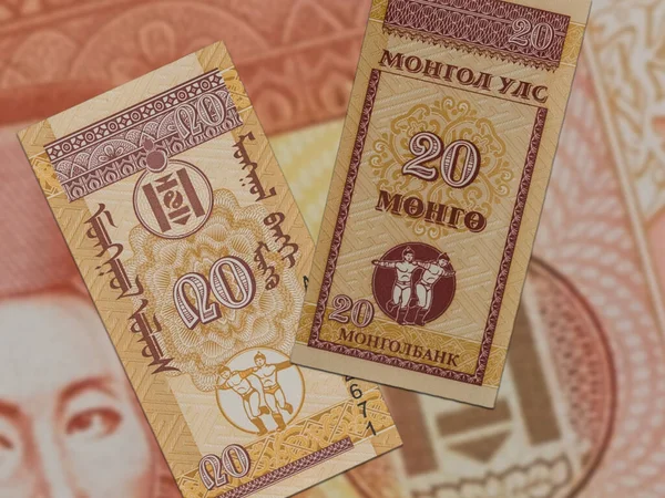 Mongolian Mongo Banknotes Cash Paper Money Tablecloth — Φωτογραφία Αρχείου