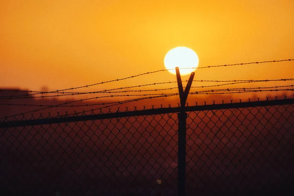 Fascinating Colorful Sunset Fence — Fotografia de Stock