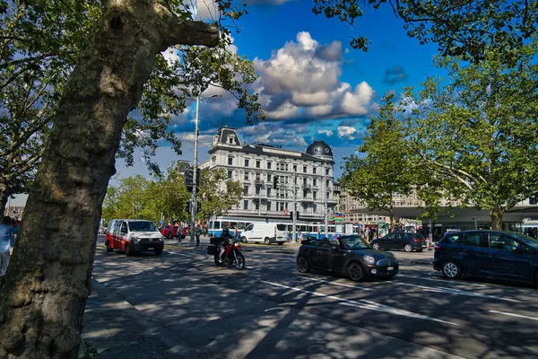 Zurich Suiza 2021 Una Hermosa Vista Plaza Bellevue Zurich Suiza — Foto de Stock