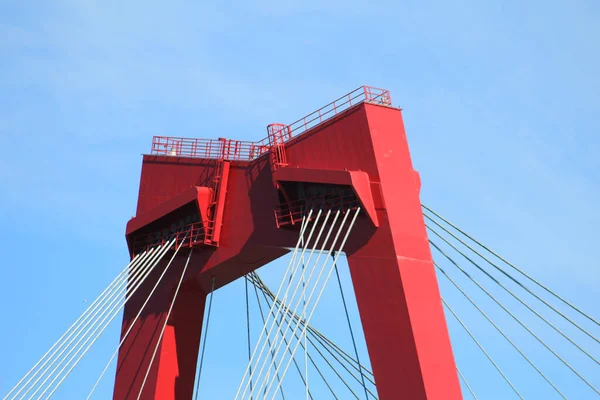 Primer Plano Bajo Ángulo Del Puente Rotterdam Willem Willemsburg — Foto de Stock