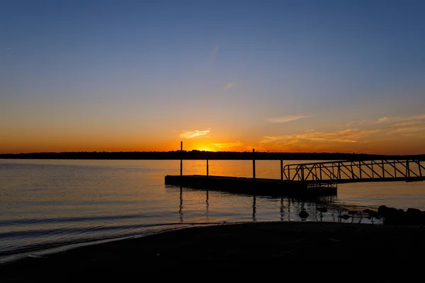 Scenery Cloudy Sunset Lake Thunderbird Norman Oklahoma Usa — стоковое фото