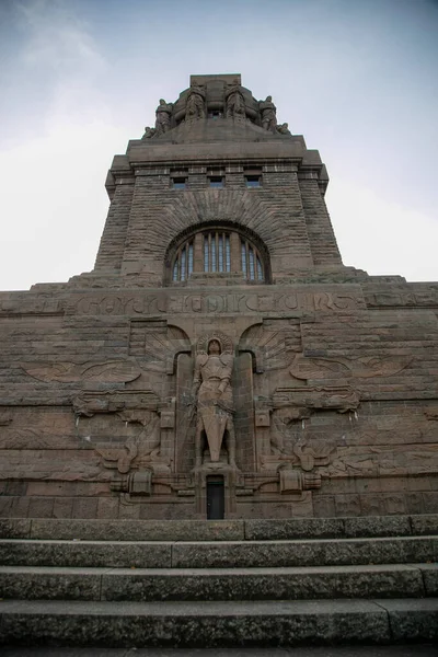 Vue Verticale Monument Bataille Des Nations Leipzig Allemagne — Photo