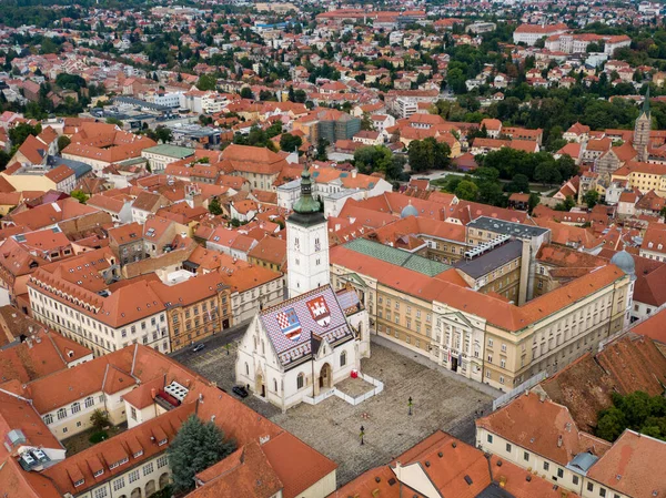 Zagreb Croatie Tirer Avec Drone Vue Haut — Photo