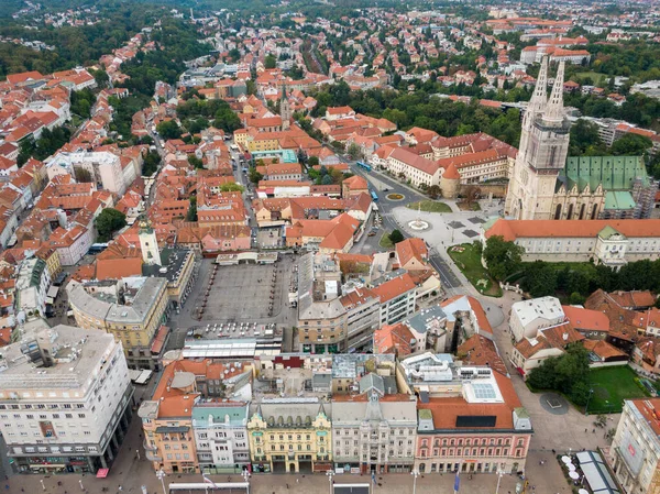 Ζάγκρεμπ Της Κροατίας Σουτ Δόντα Θέα Από Την Κορυφή Καθεδρικός — Φωτογραφία Αρχείου