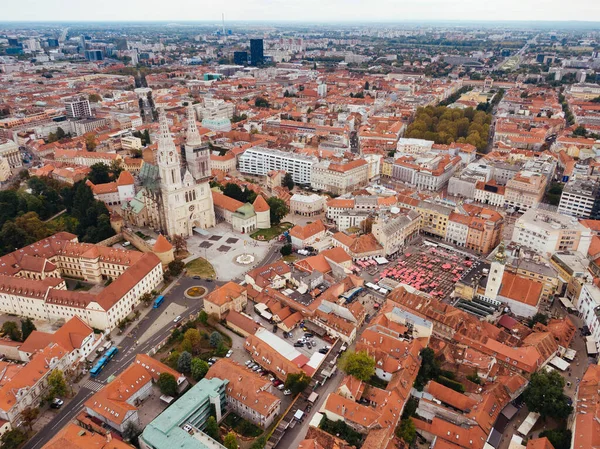 Загреб Хорватия Снимайте Беспилотника — стоковое фото