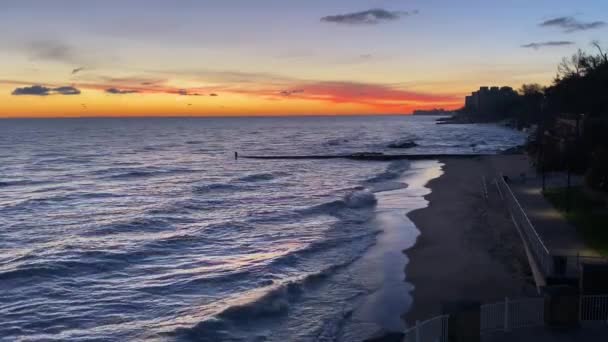 Belo Pôr Sol Sobre Mar — Vídeo de Stock