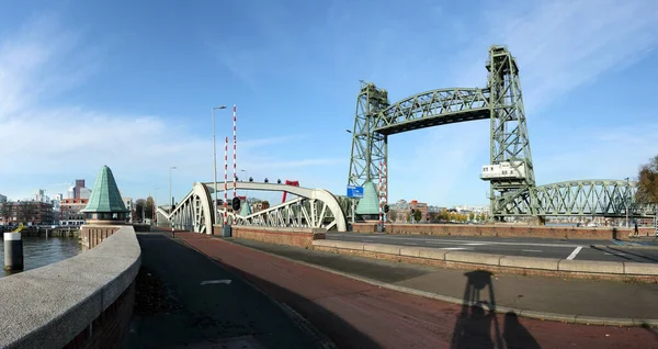 Роттердам Нидерланды Hef Кингс Харбор Бридж Старый Железнодорожный Подъемный Мост — стоковое фото