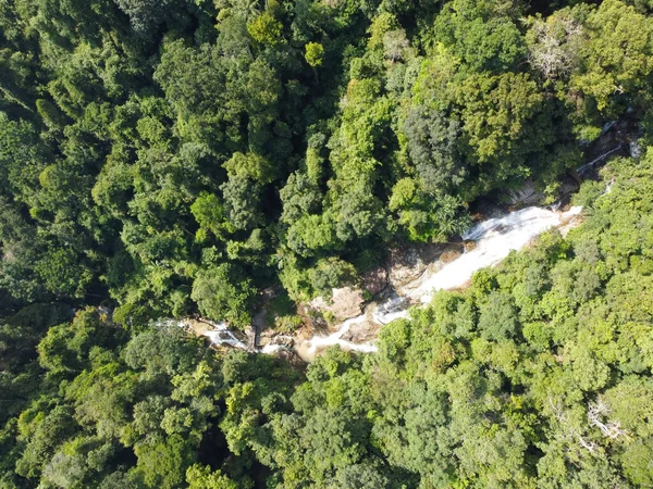 Belle Vue Aérienne Cascade Dans Une Forêt Tropicale Malaisie — Photo