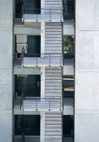 Vertical Shot Modern Industrial Building Emergency Stairs — Stok fotoğraf
