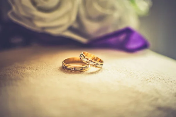 Close Anéis Casamento — Fotografia de Stock