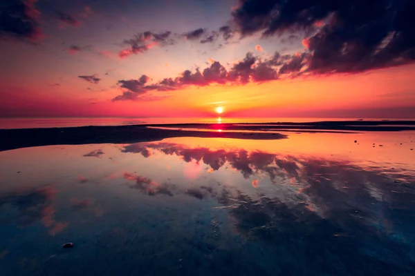 Ein Malerischer Blick Auf Den Sonnenuntergang Der Ostsee Palanga Litauen — Stockfoto