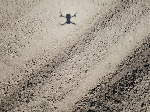 Ombra Drone Sulla Sabbia — Foto Stock