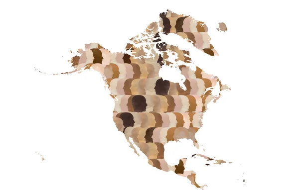 Vzor Skupiny Různých Lidí Různými Odstíny Pleti Tvořící Multikulturní Mapu — Stock fotografie