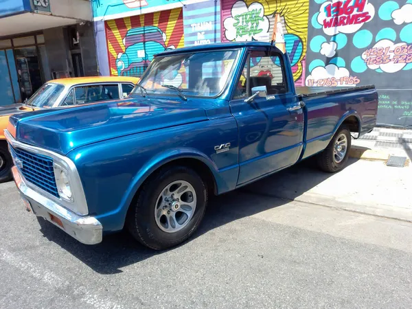 Буэнос Айрес Аргентина Ноября 2021 Года Старый Синий Пикап Chevrolet — стоковое фото