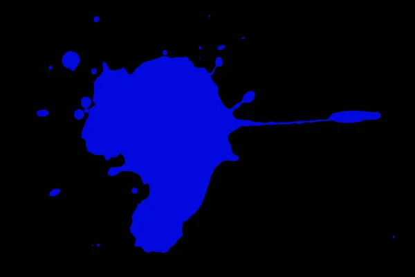 Крупним Планом Знімок Абстрактних Синіх Плям Чорнила Розлитих Чорному Шматку — стокове фото