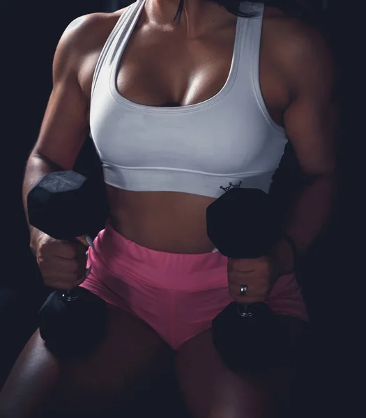 Vacker Spansktalande Kvinna Gymmet — Stockfoto