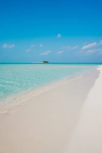 用碧绿的水垂直拍摄美丽的海滩 马尔代夫 — 图库照片