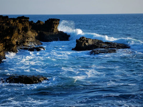 Scenic View Stormy Sea Waves Atlantic Coast — Foto de Stock