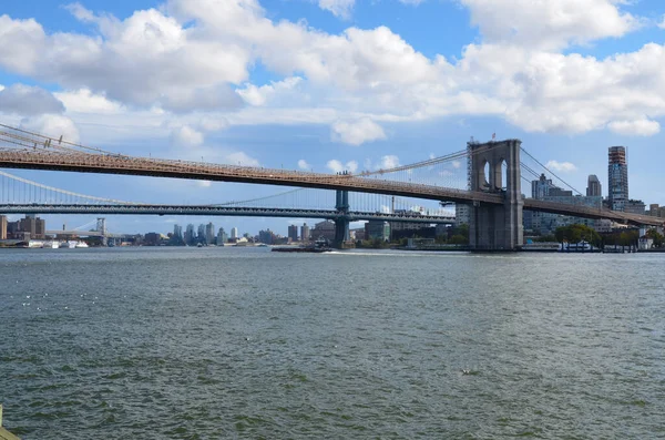 Uma Bela Vista Diurna Ponte Brooklyn Nyc — Fotografia de Stock