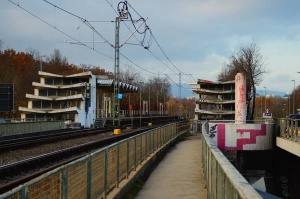 Frankfurt Tyskland Nov 2021 Bahns Station Niddapark Frankfurt Tyskland Stationen — Stockfoto