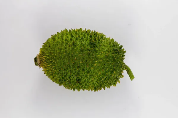 Une Vue Dessus Une Gourde Épineuse Isolée Sur Fond Blanc — Photo