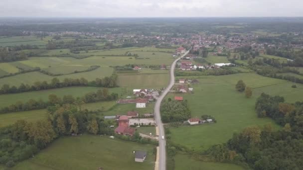 Luftaufnahme Der Stadt Der Hauptstadt Des Bundesstaates Der Schönsten Landschaft — Stockvideo