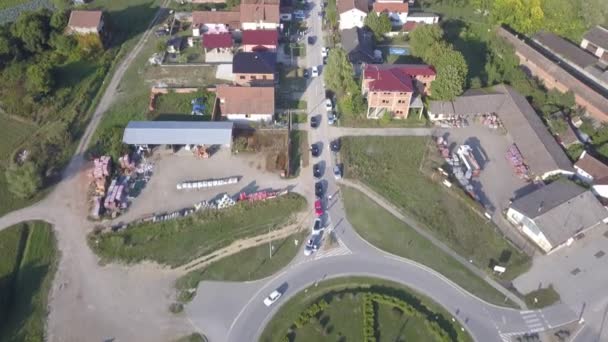 Luftaufnahme Der Straße Des Dorfes Der Stadt — Stockvideo