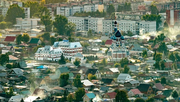 Veduta Aerea Degli Edifici Nella Città Novosibirsk Russia — Foto Stock