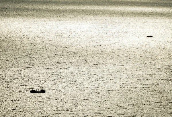 Luftaufnahme Eines Fischerbootes Auf Dem Chany See Nowosibirsk Russland — Stockfoto