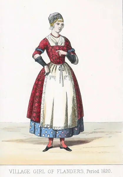 Kresba Ženy Století Historickým Divadelním Kostýmem Izolované Bílém Pozadí — Stock fotografie