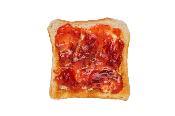 Toast Bread Slice Fruit Jam White Background — Stock Photo, Image
