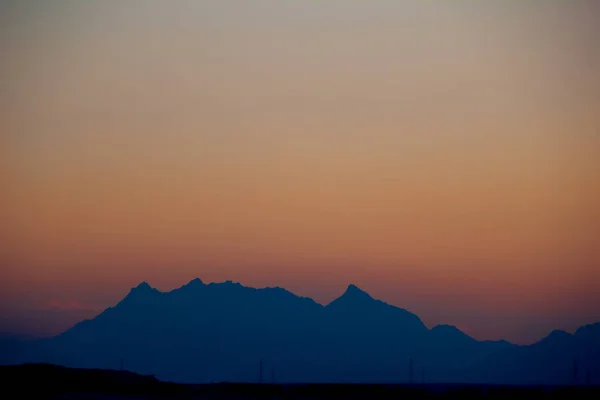 Une Belle Vue Sur Les Montagnes Coucher Soleil Hurghada Egypte — Photo