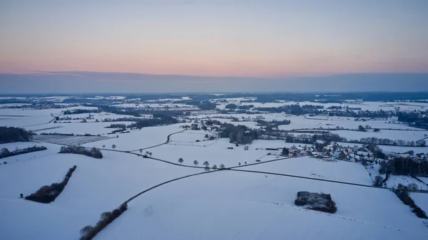 Una Splendida Vista Paesaggio Invernale Con Alberi Piante Ricoperte Neve — Foto Stock