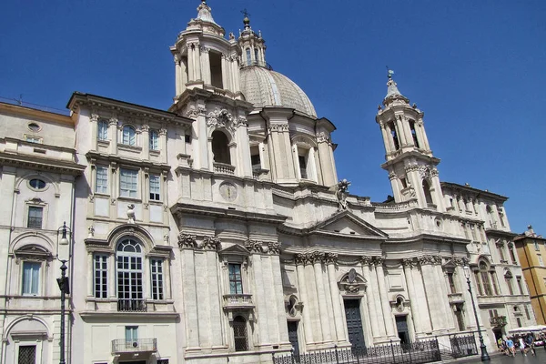 Een Betoverend Uitzicht Sant Agnese Agone Barokke Kerk Een Zonnige — Stockfoto