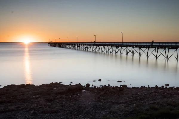 Scenic View Bridge Ocean Sunset — Foto Stock