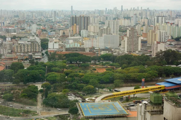 Városkép Magas Régi Épületek Egy Komor Napon Sao Paulo Brazília — Stock Fotó