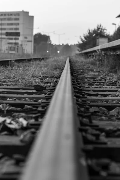 Fechamento Vertical Escala Cinza Padrão Ferroviário — Fotografia de Stock