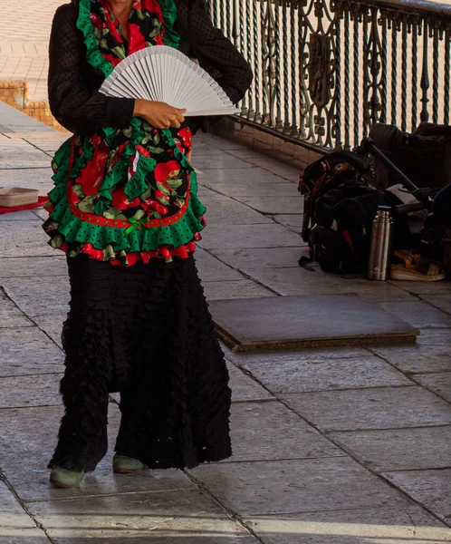 Woman Dancing Traditional Spanish Dance Plaza Espana — 图库照片