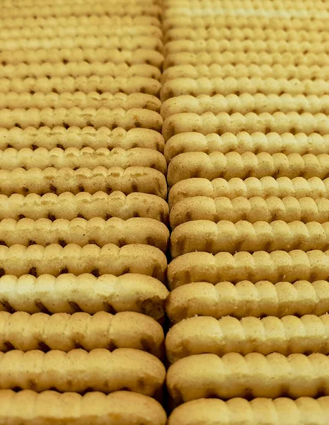 Closeup Shot Many Biscuits Each Othe — 스톡 사진