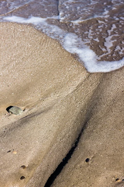 Detailní Záběr Plážový Písek Slunečného Dne — Stock fotografie