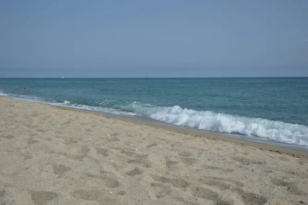 Una Splendida Vista Sul Paesaggio Onde Marine Sabbia — Foto Stock