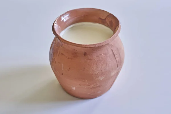 Closeup Shot Ofmilk Clay Jug — Stock Photo, Image