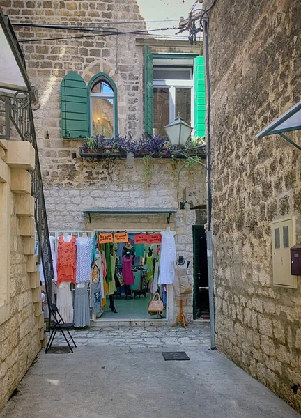 Trogir Croatia Sep 2020 Vertical Shot Touristic Souvenir Shop Old — Stock Photo, Image