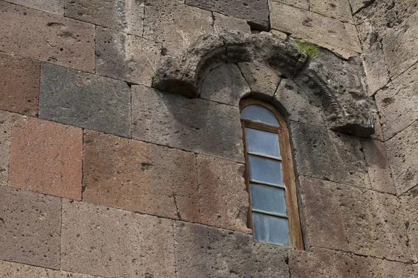 Old Arched Window Stone Wall — Photo