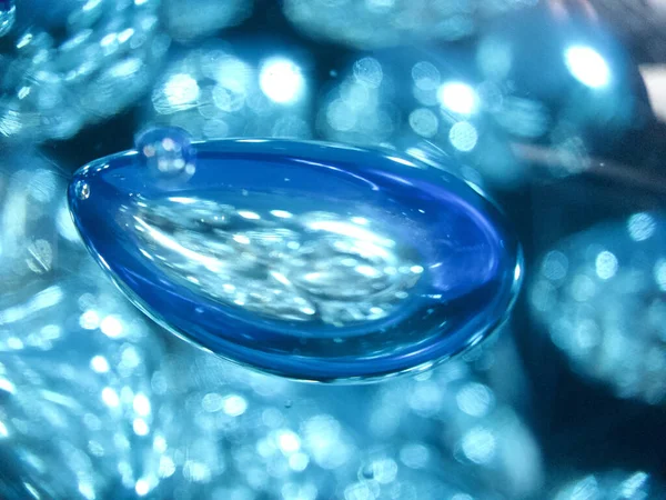 Closeup Light Blue Bubbles Water Good Wallpapers — Zdjęcie stockowe