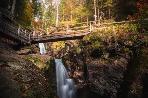 Hochfall Waterfall Bodenmais Bavarian Forest Germany — стоковое фото