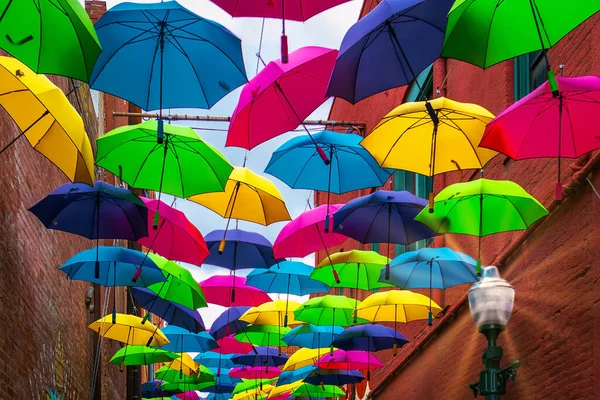 Colorful Umbrellas Alley Redlands California Umbrella Alley — Stok fotoğraf