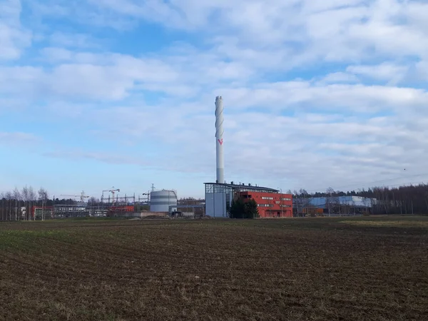 Vantaa Finnland Oktober 2021 Das Vantaa Energiekraftwerk Unter Blauem Himmel — Stockfoto