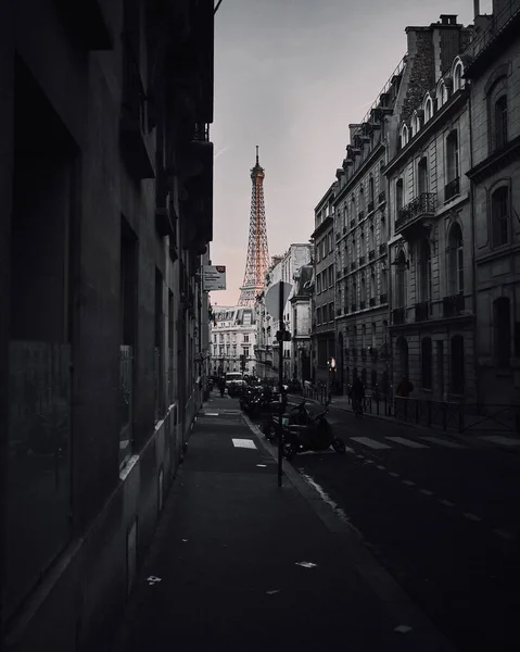 Paris France Feb 2019 Vertical Shot Small Street Paris France — стокове фото